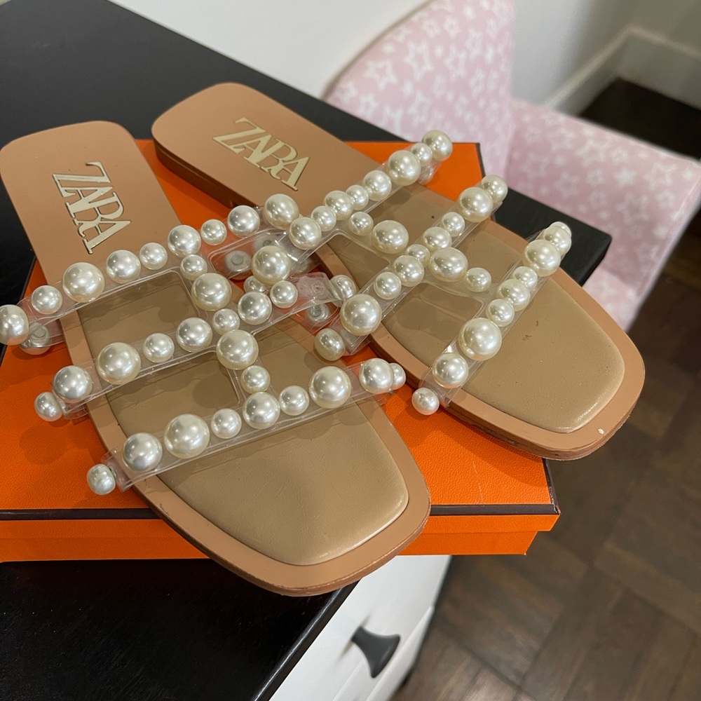 Zara pearl sandals